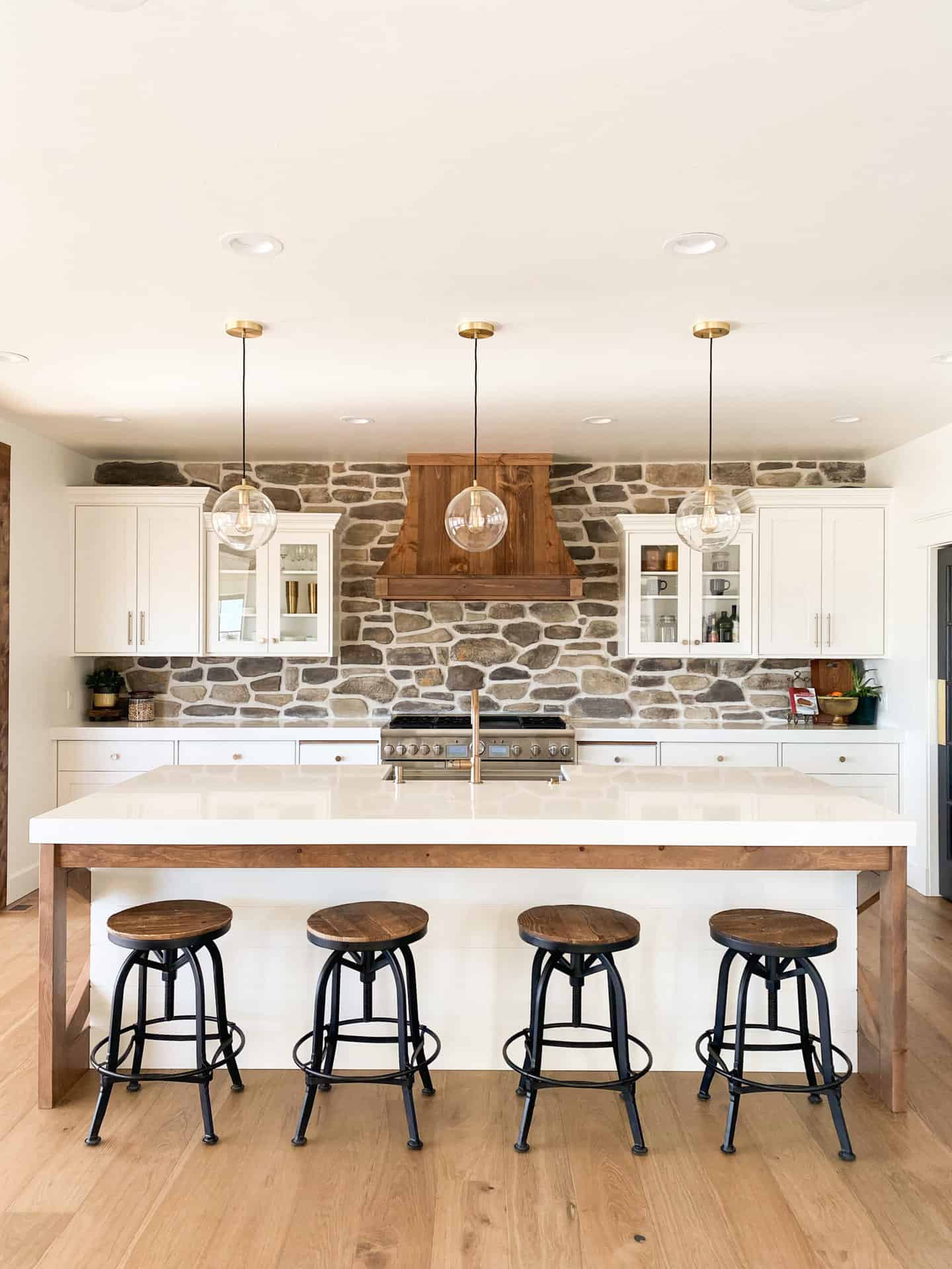 wooden vent and wooden bar stools