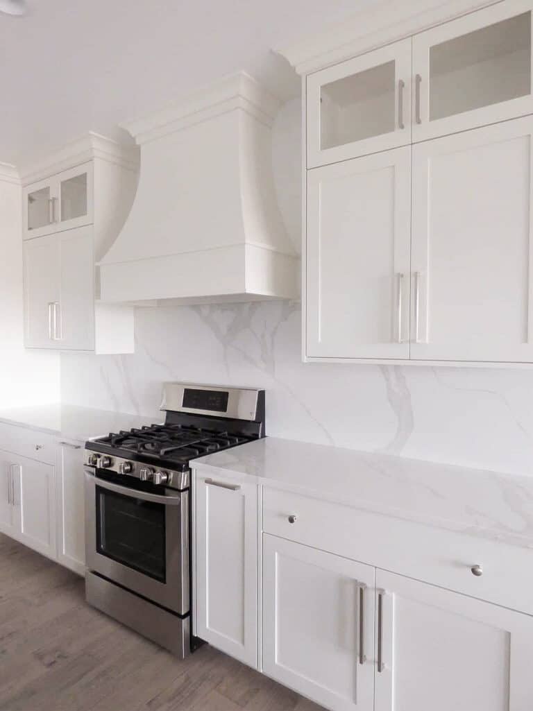 hood and range in white from Millennial Cabinetry and Millwork