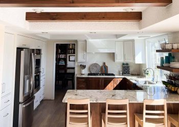 custom kitchen renovation natural and white finish from Millennial Cabinetry and Millwork